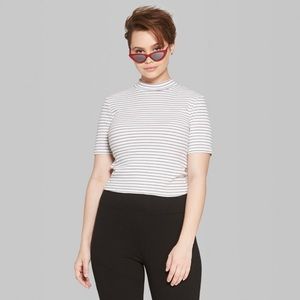 Striped Mock Neck Top